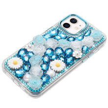For iPhone 11 6.1 in. Case Full 3D Bling Rhinestone Jewel Cover + Tempered Glass