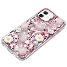 For iPhone 11 6.1 in. Case Full 3D Bling Rhinestone Jewel Cover + Tempered Glass