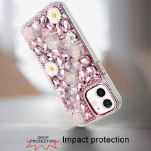 For iPhone 11 6.1 in. Case Full 3D Bling Rhinestone Jewel Cover + Tempered Glass