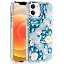 For iPhone 12/12 Pro Case Full 3D Bling Rhinestone Jewel Cover + Tempered Glass