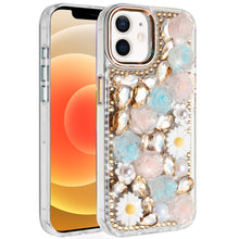 For iPhone 12/12 Pro Case Full 3D Bling Rhinestone Jewel Cover + Tempered Glass