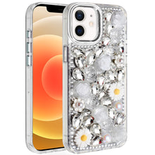 For iPhone 12/12 Pro Case Full 3D Bling Rhinestone Jewel Cover + Tempered Glass