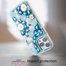 For iPhone 12 Pro Max Case Full 3D Bling Rhinestone Jewel Cover + Tempered Glass