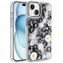 For iPhone 15 Case Full 3D Bling Rhinestone Jewel Cover + 2 Tempered Glass