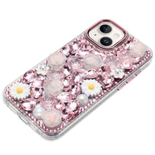 For iPhone 15 Case Full 3D Bling Rhinestone Jewel Cover + 2 Tempered Glass