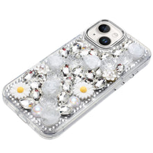 For iPhone 15 Case Full 3D Bling Rhinestone Jewel Cover + 2 Tempered Glass