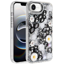 For iPhone 16e Case Full 3D Bling Rhinestone Jewel Phone Cover + Tempered Glass