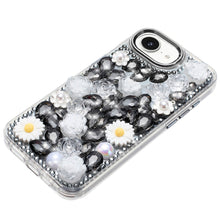 For iPhone 16e Case Full 3D Bling Rhinestone Jewel Phone Cover + Tempered Glass
