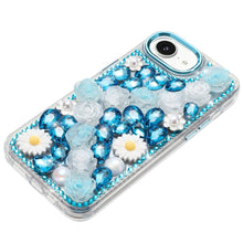 For iPhone 16e Case Full 3D Bling Rhinestone Jewel Phone Cover + Tempered Glass