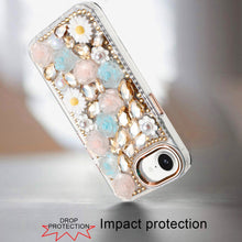 For iPhone 16e Case Full 3D Bling Rhinestone Jewel Phone Cover + Tempered Glass