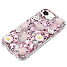 For iPhone 16e Case Full 3D Bling Rhinestone Jewel Phone Cover + Tempered Glass