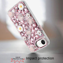 For iPhone 16e Case Full 3D Bling Rhinestone Jewel Phone Cover + Tempered Glass