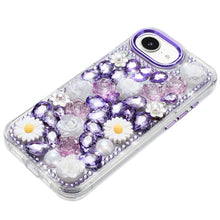 For iPhone 16e Case Full 3D Bling Rhinestone Jewel Phone Cover + Tempered Glass