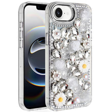 For iPhone 16e Case Full 3D Bling Rhinestone Jewel Phone Cover + Tempered Glass