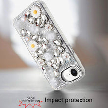 For iPhone 16e Case Full 3D Bling Rhinestone Jewel Phone Cover + Tempered Glass