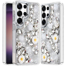 For Samsung S23 Ultra Case Full 3D Floral Bling Rhinestone Jewel Phone Cover