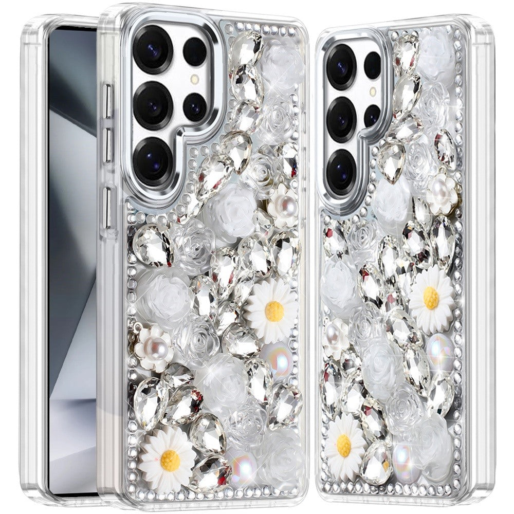Samsung Galaxy S24 Ultra Case Full 3D Bling Plastic Rhinestone Jewel Cover