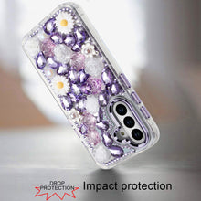 For Samsung S25 FE Case Full 3D Bling Rhinestone Jewel Cover + Tempered Glass