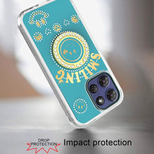 For Moto G Stylus 2025 Case Diamond Smiling Bling Ring Stand + Tempered Glass