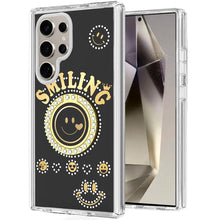 For Samsung S25 Ultra Case Diamond Studs Smiling Face Bling Ring +Tempered Glass