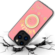 For iPhone 15 PRO Case Bling Studs Smiling Design Ring Stand + 2 Tempered Glass