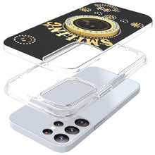 For Samsung Galaxy S24 Case Diamond Studs Smiling Face Bling w/ Ringstand Holder