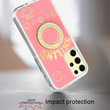 For Samsung Galaxy S24 Case Diamond Studs Smiling Face Bling w/ Ringstand Holder