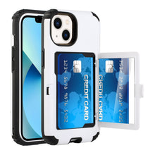 For iPhone 13 PRO Case Card Holder (Max 2) w/ Mirror Hybrid Shockproof Cover