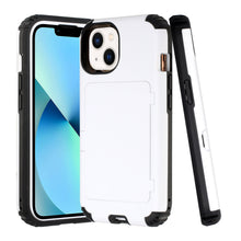 For iPhone 13 PRO Case Card Holder (Max 2) w/ Mirror Hybrid Shockproof Cover