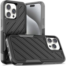 For iPhone 15 Pro Max Case Dual Layer Shockproof Lined Cover + 2 Tempered Glass
