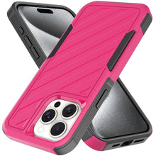 For iPhone 15 Pro Max Case Dual Layer Shockproof Lined Cover + 2 Tempered Glass