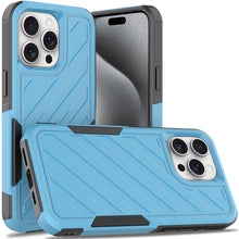 For iPhone 15 Pro Max Case Dual Layer Shockproof Lined Cover + 2 Tempered Glass