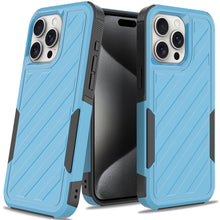 For iPhone 15 Pro Max Case Dual Layer Shockproof Lined Cover + 2 Tempered Glass