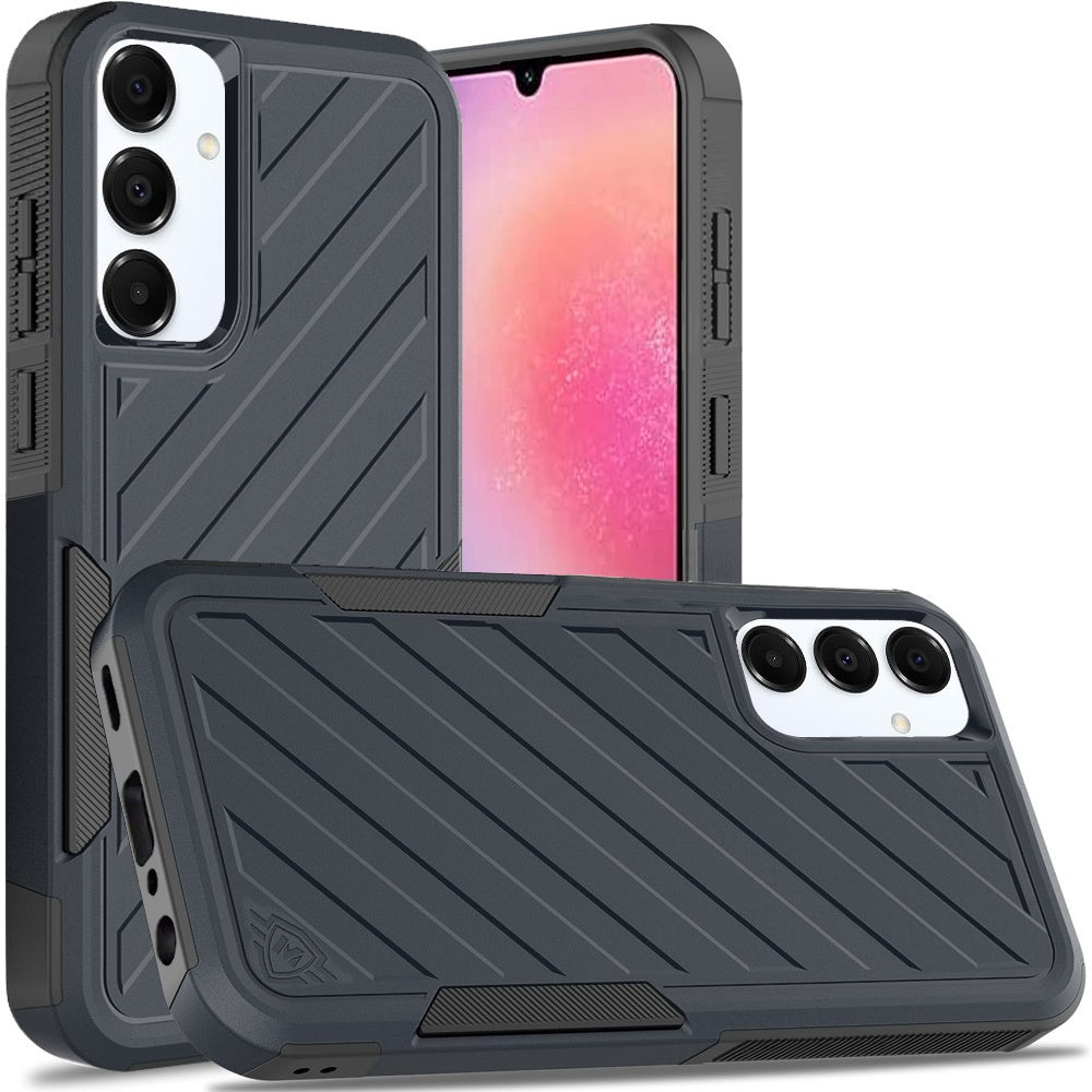 For Samsung A26 5G Case Dual Layer Shockproof Lined Phone Cover + Tempered Glass