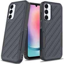 For Samsung A26 5G Case Dual Layer Shockproof Lined Phone Cover + Tempered Glass