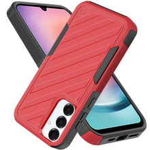 For Samsung A26 5G Case Dual Layer Shockproof Lined Phone Cover + Tempered Glass