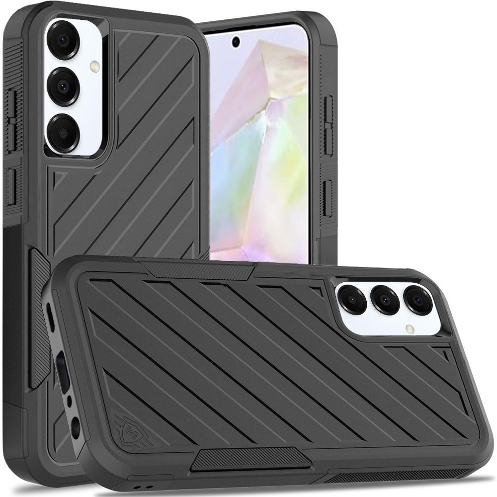 For Samsung A36 Case Dual Layer Shockproof Lined Phone Cover + Tempered Glass
