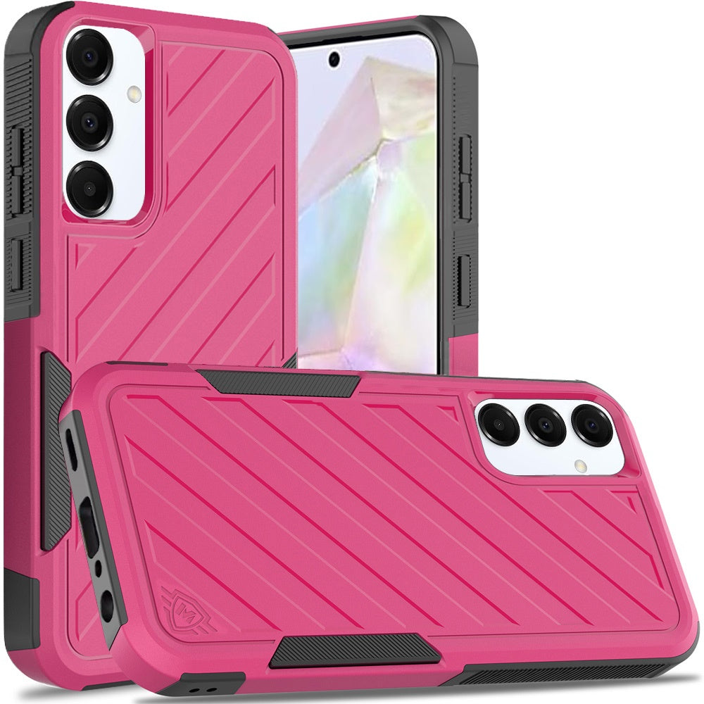 For Samsung A36 Case Dual Layer Shockproof Lined Phone Cover + Tempered Glass