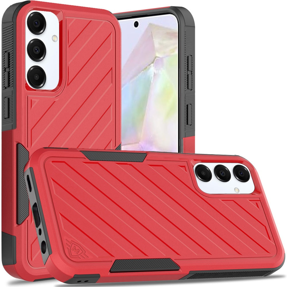 For Samsung A36 Case Dual Layer Shockproof Lined Phone Cover + Tempered Glass