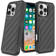 For iPhone 16 PRO MAX Case Dual Layer Shockproof Lined Cover + Tempered Glass