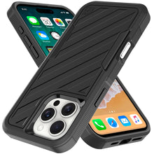 For iPhone 16 PRO MAX Case Dual Layer Shockproof Lined Cover + Tempered Glass