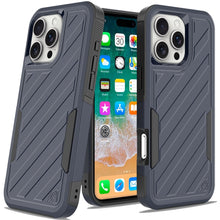 For iPhone 16 PRO MAX Case Dual Layer Shockproof Lined Cover + Tempered Glass