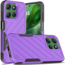 For Moto G Power 2025 Case Dual Layer Shockproof Lined Cover + Tempered Glass