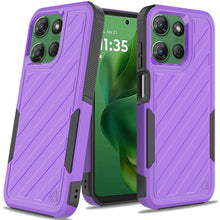 For Moto G Power 2025 Case Dual Layer Shockproof Lined Cover + Tempered Glass