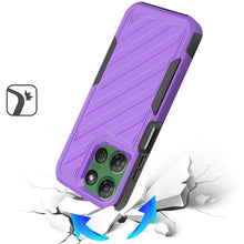 For Moto G Power 2025 Case Dual Layer Shockproof Lined Cover + Tempered Glass