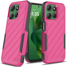 For Moto G Power 2025 Case Dual Layer Shockproof Lined Cover + Tempered Glass