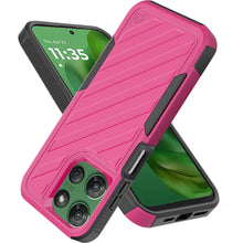 For Moto G Power 2025 Case Dual Layer Shockproof Lined Cover + Tempered Glass