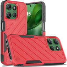 For Moto G Power 2025 Case Dual Layer Shockproof Lined Cover + Tempered Glass