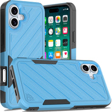 For iPhone 16 Plus 6.7in Case Dual Layer Shockproof Lined Cover + Tempered Glass