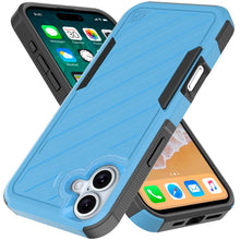 For iPhone 16 Plus 6.7in Case Dual Layer Shockproof Lined Cover + Tempered Glass